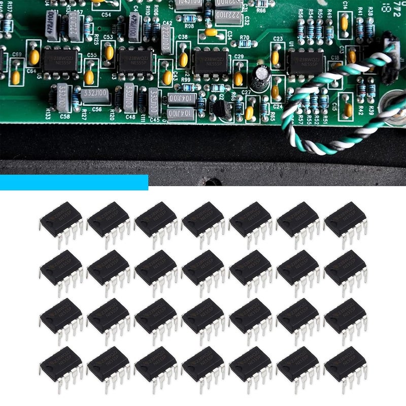 DORHEA 50Pcs NE555 Timer IC NE555P 8-Pin with Machined Contact Pins NE555P IC Chip Single Precision Timer - Image 5